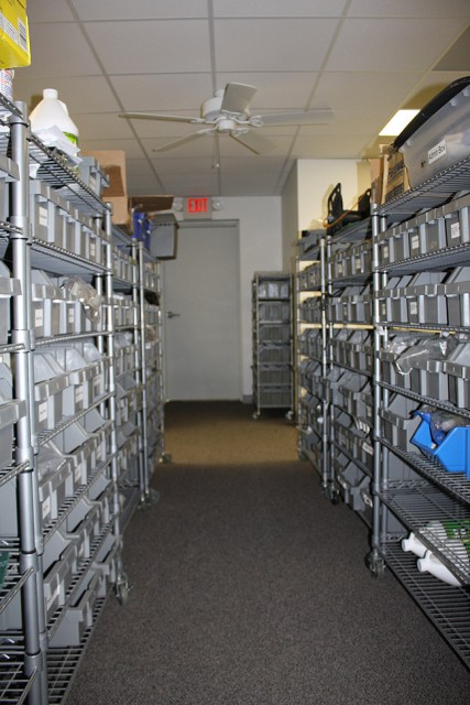 Our Facility Asset Storage with bar code tracking