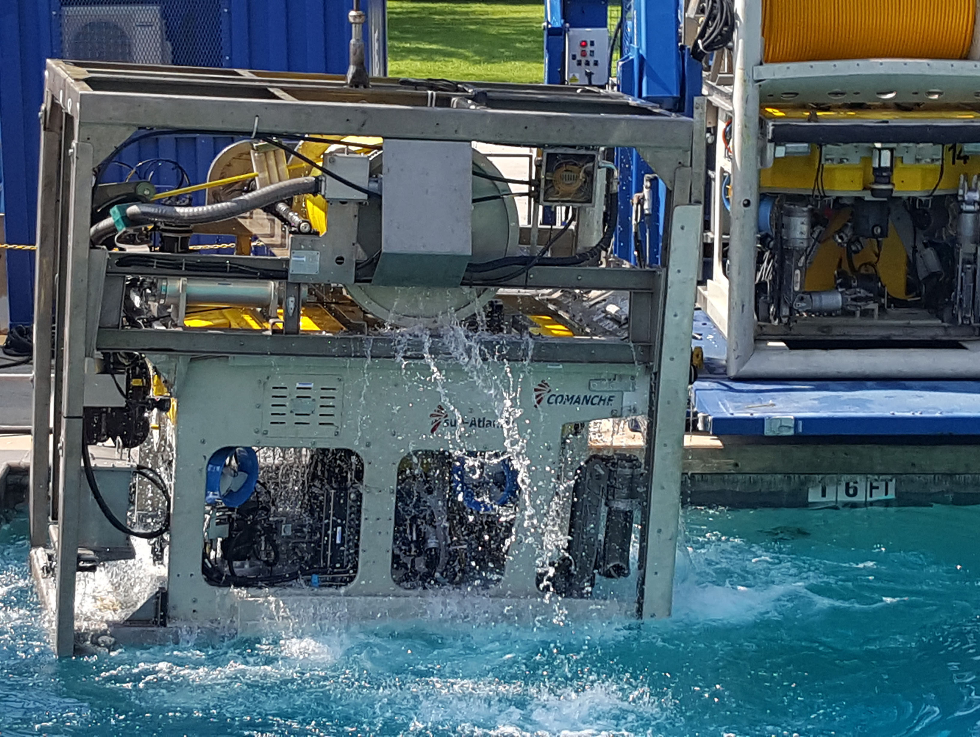 Comanche being recovered from the underwater test pool