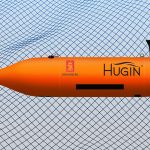AUV HUGIN with mapping grid background
